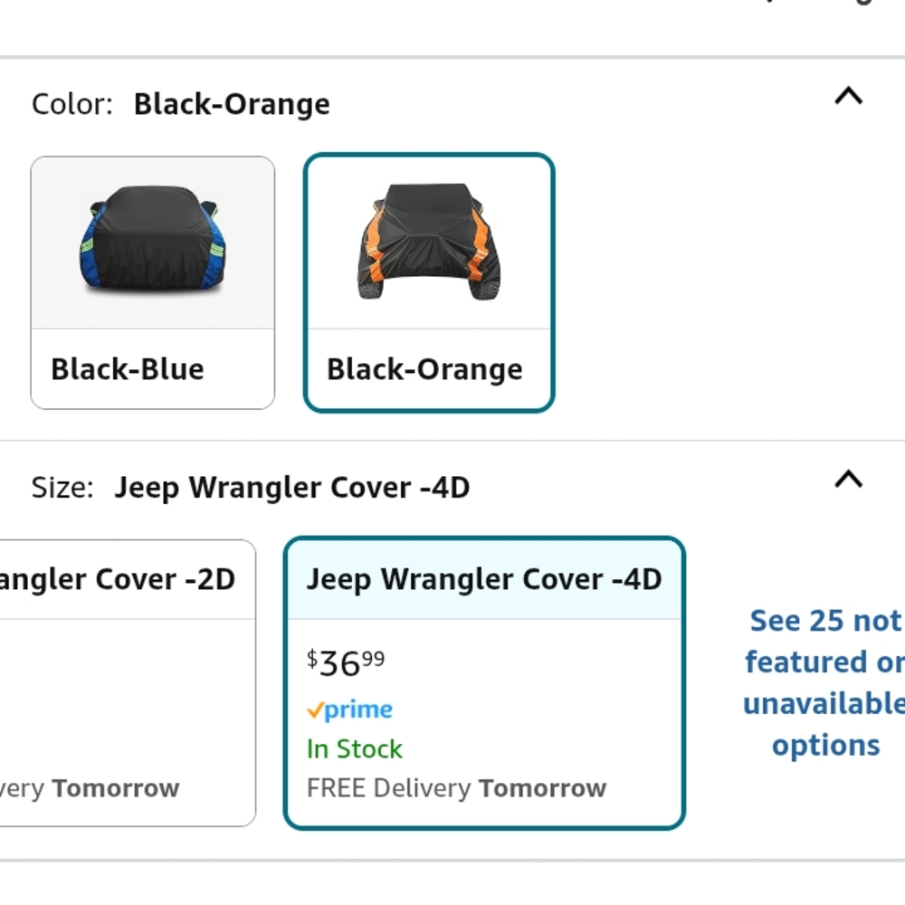 Black and Orange Jeep Wrangler 4-Door Cover